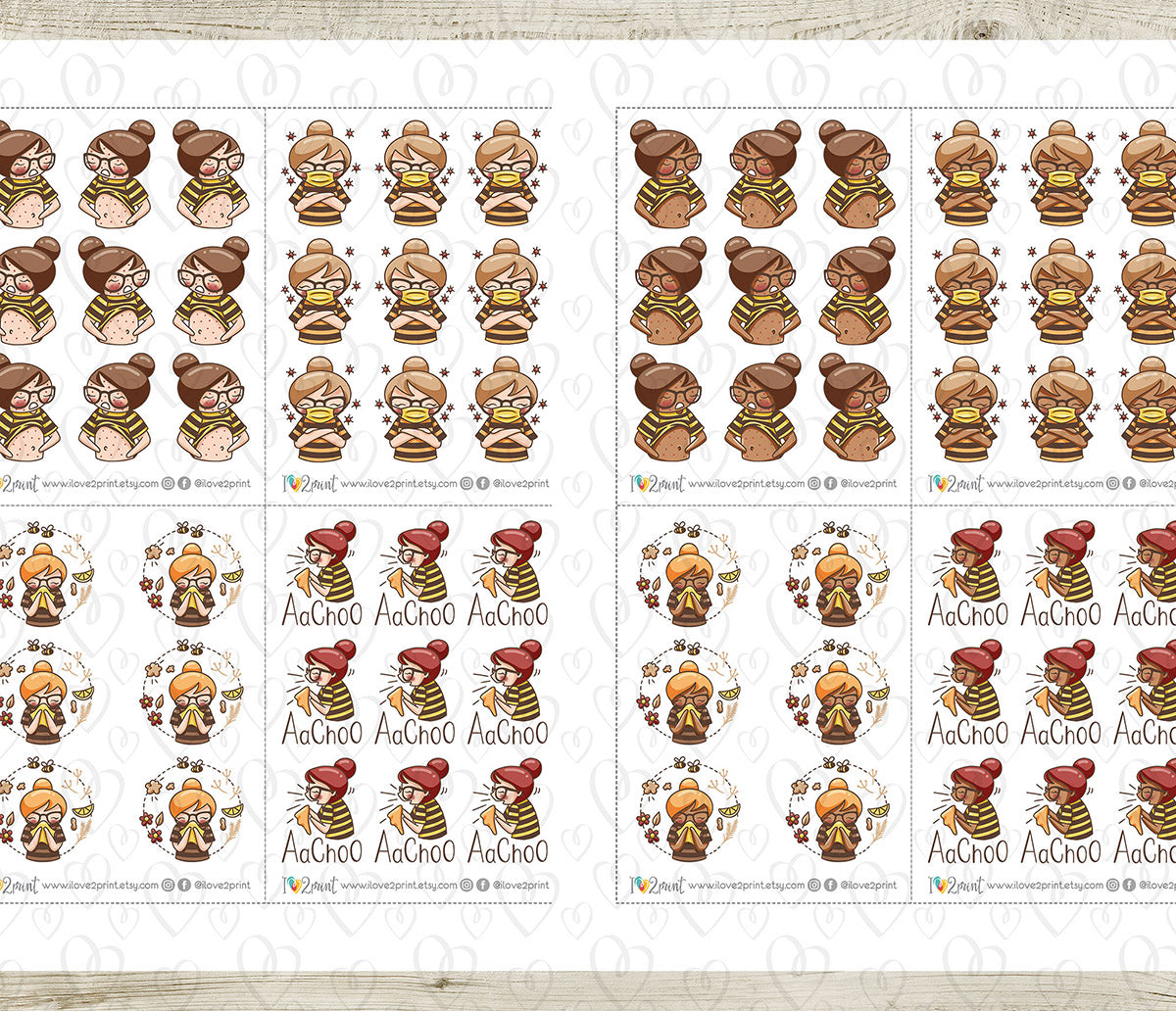 Elena Allergies - COLOR Printable Planner Sticker - PDF & Cut Files