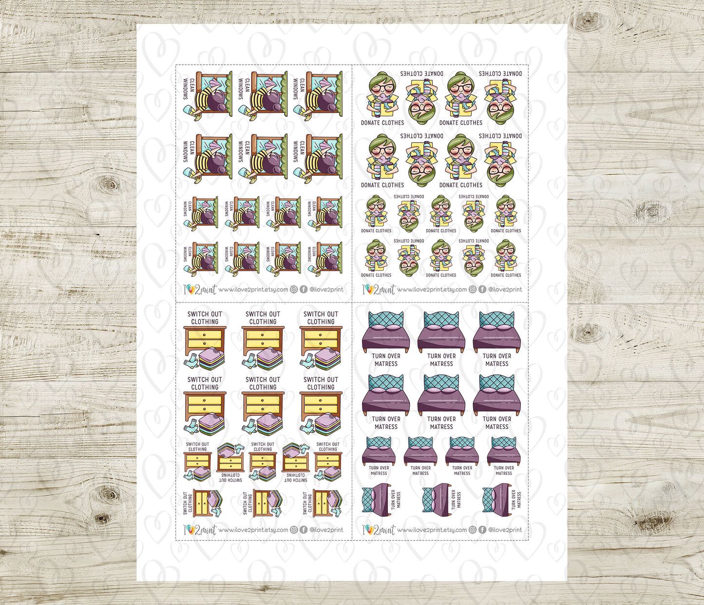 Elena Spring Cleaning – Color (2 skin variations) Printable Stickers (PDF + Cut Files)