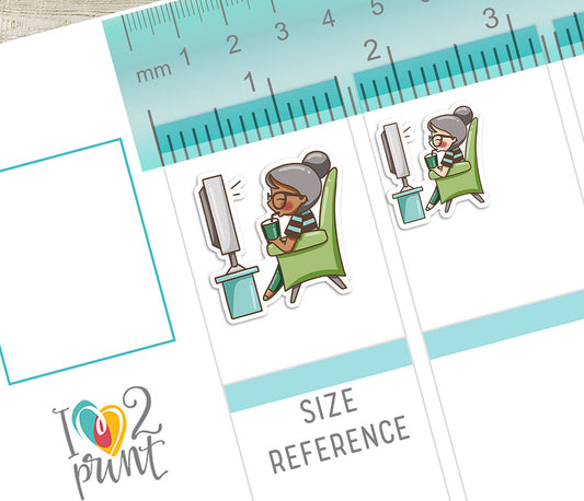 Elena TV Binge - COLOR Printable Planner Sticker - PDF & Cut Files
