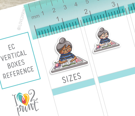 Elena Teachers Set 1 – COLOR Printable Planner Stickers – School Life Events – PDF + Cut Files