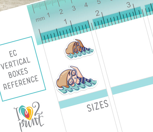 Elena Workout Set 2 – COLOR Printable Planner Stickers – Swimming, Dance, Sit-Ups & Gear – PDF + Cut Files