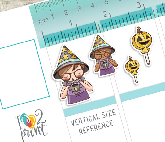 Elena Boo-llet Halloween – Decorative Stickers (2 Skin Tones) – Printable PDF & Cut Files