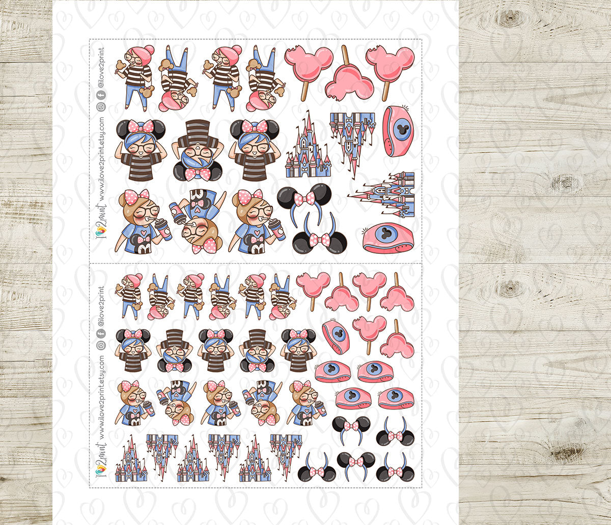 Disneyland Elena – COLOR (2 skin tones) Printable Planner Stickers – PDF & Cut Files