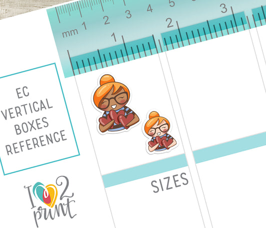 Elena Family Time – COLOR Printable Planner Stickers – Hug, Love & Family Moments – PDF + Cut Files