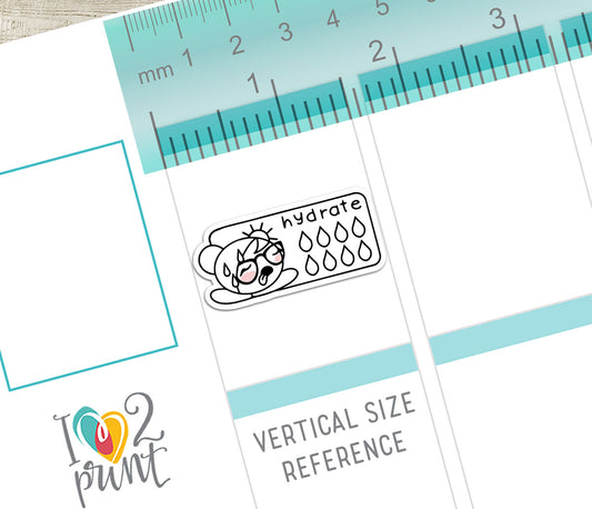 FREEBIE Elena Hydrate - Printable Planner Stickers - Pdf & Cut Files