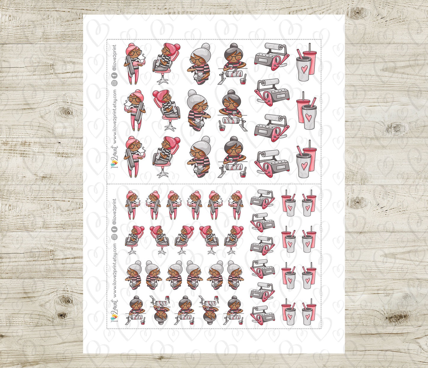 Elena Tumbler Color Printable Stickers | 2 Skin Tones Craft | 2 Sizes | PDF Cut Files