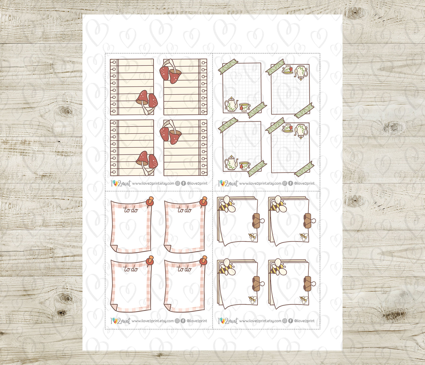 FREEBIE Fall Notes - Printable Planner Stickers - Pdf & Cut Files
