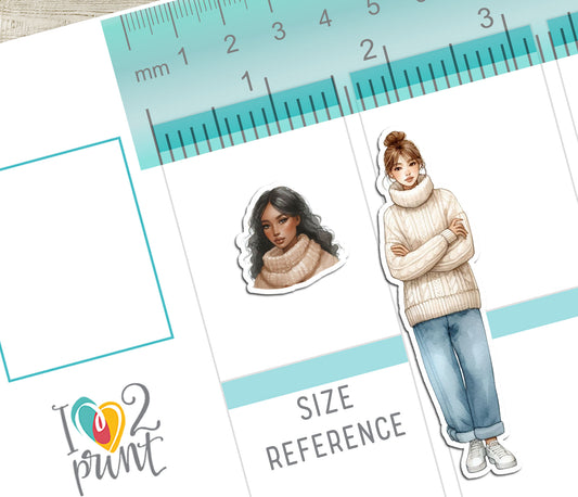 Fall Outfit – Printable Stickers – PDF & Cut Files – Autumn Planner Stickers