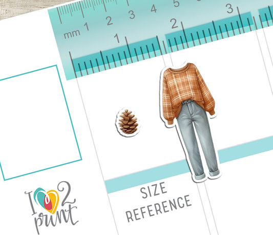 Fall Wardrobe – Cozy Autumn Fashion Printable Stickers – PDF & Cut Files