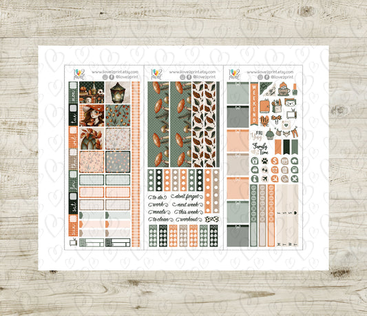 Fall Witch Stickers - Hobonichi Weeks - Printable PDF & Cut Files