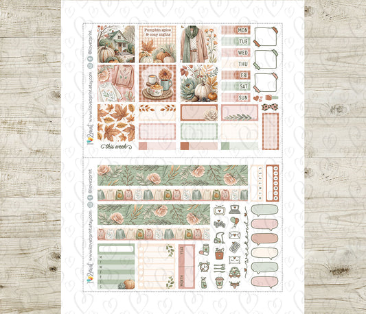 Falling for Fall – Hobonichi Cousin Stickers – Printable PDF & Cut Files
