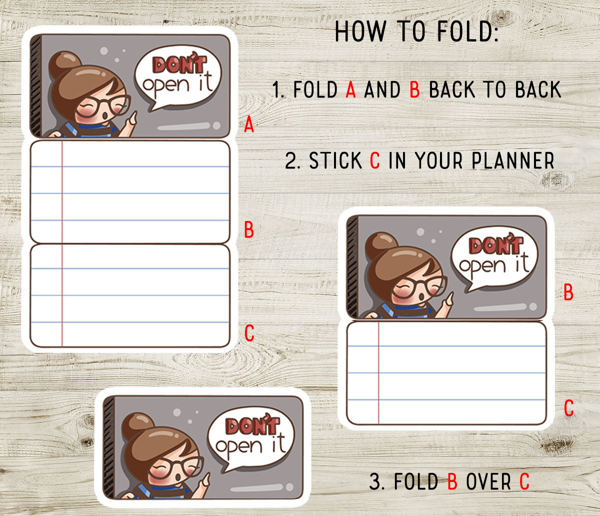 FREEBIE – Elena Foldable Notes – Printable Planner Stickers – PDF + Cut Files – Instant Download