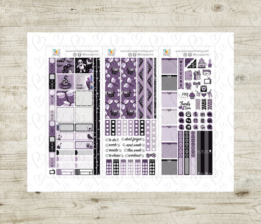 Gothic Life Stickers - Hobonichi Weeks - Printable PDF & Cut Files