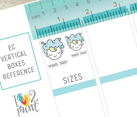 Children's Hair Care Icons Stickers – Printable (wash, dry, brush, and haircut) - PDF & Cut Files