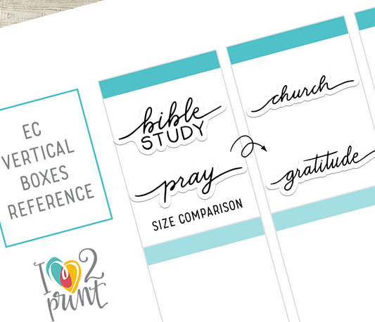 Printable Handlettered Stickers - Bible Study, Pray, Church, Gratitude - PDF & Cut Files