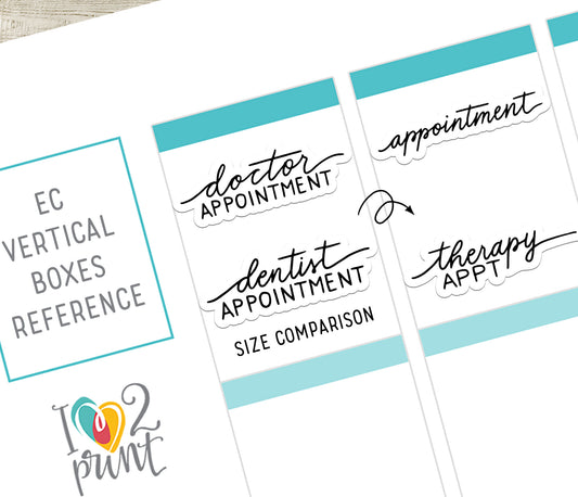 Doctor Appointment Handlettered Stickers - Printable Doctor, Dentist, Therapy Words - PDF & Cut Files