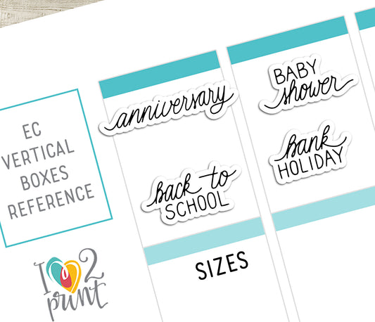 40 Holidays and Life Events Handlettered Stickers Set 2 - Printable Words - PDF & Cut Files