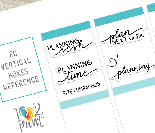 Planning Handlettered Stickers - Printable "Plan Next Week" "Planning Sesh" Words - PDF & Cut Files