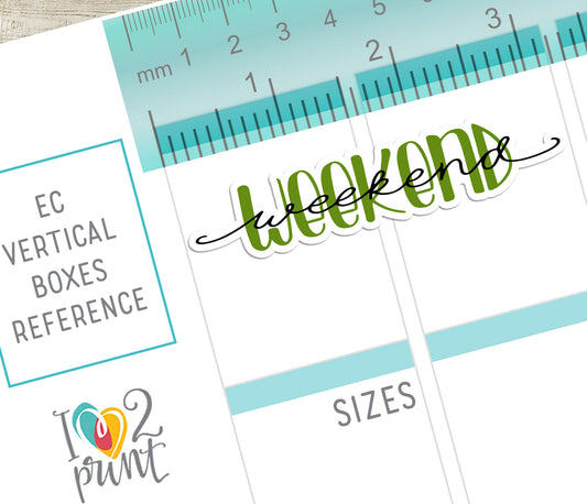 Weekend Handlettered Stickers Set 1 - Printable Weekend Banner Words - PDF & Cut Files