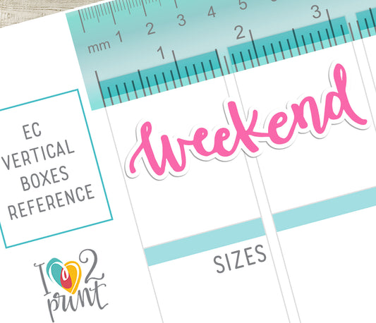 Handlettered Weekend Colored Letters Printable Stickers | Bold Typography | PDF Cut Files