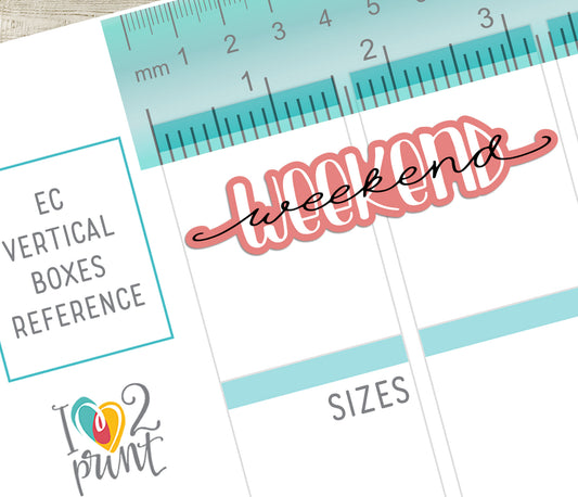 Weekend Handlettered Stickers Set 2 - Printable Weekend Banner Words - PDF & Cut Files