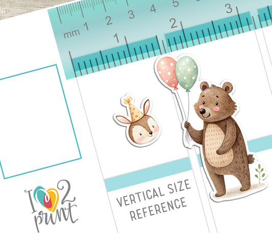 Forest Birthday Party Decorative Stickers – Printable PDF & Cut Files