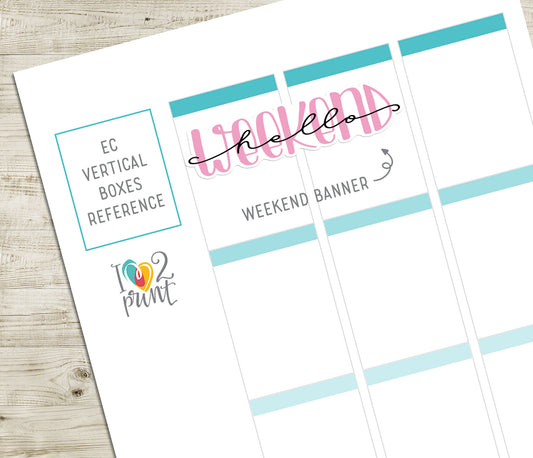 Hello Weekend Handlettered Stickers - Printable Weekend Banner Words - PDF & Cut Files