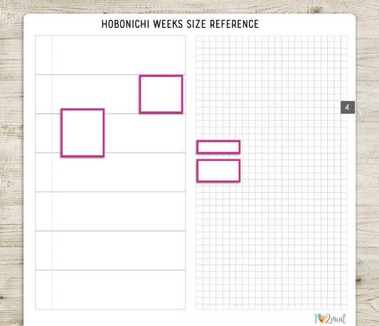 Hobonichi Weeks Mixed Blank Boxes Printable Stickers Set – BUNDLE Functional & Decorative Overlays – PDF + Cut Files