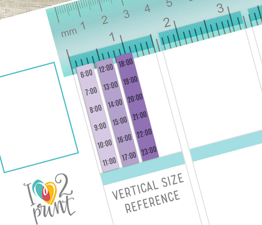 Hourly Strip Printable Planner Stickers – PDF & Cut Files