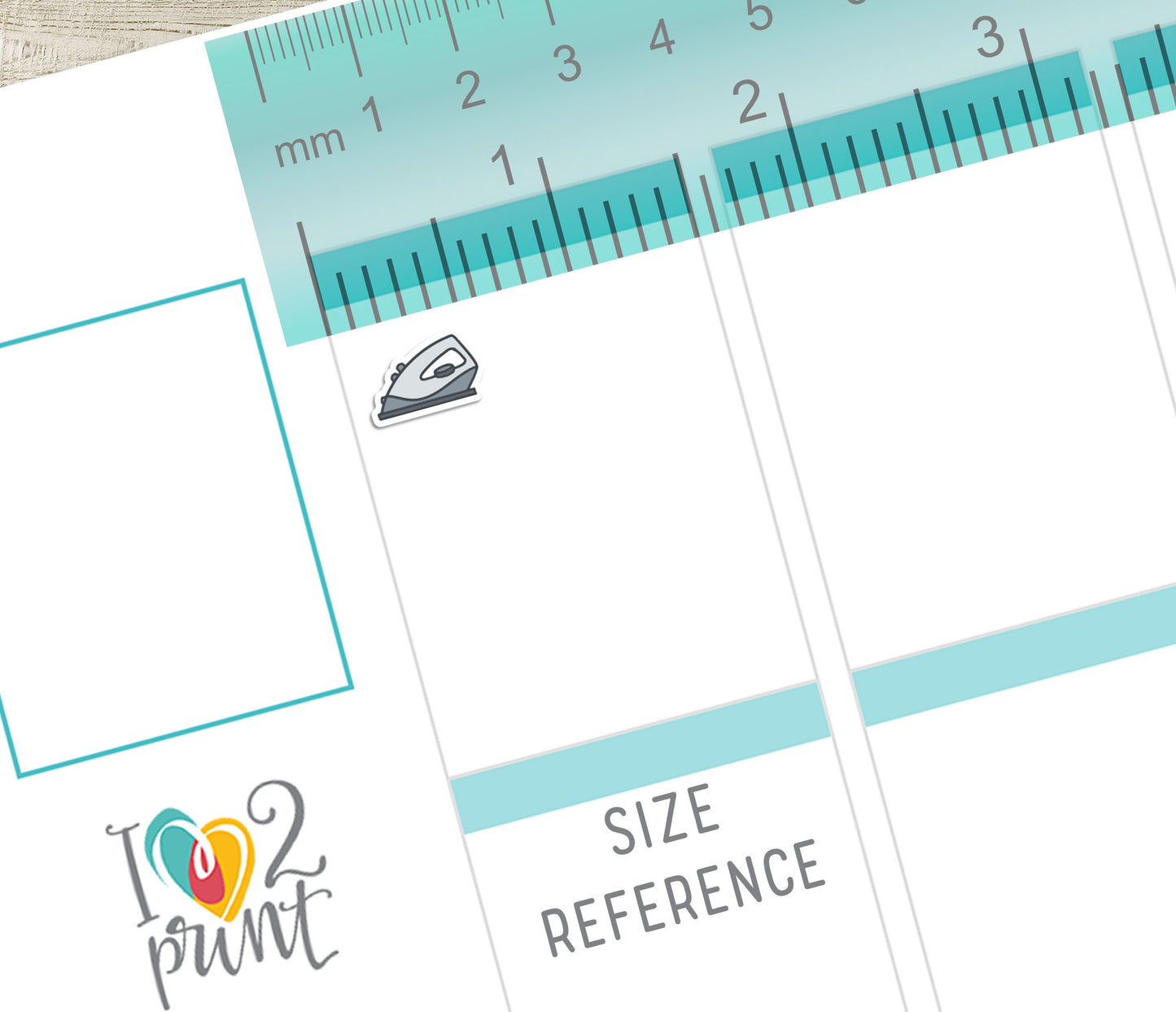 Iron Icon Stickers - Functional Printable Stickers - PDF & Cut Files