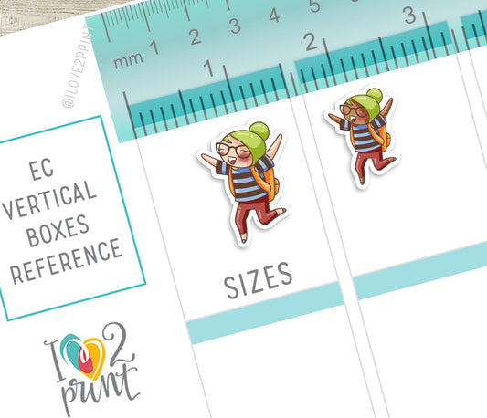 Elena School Set 1 – COLOR Printable Planner Stickers – No School, Field Trip, Parent-Teacher & More – PDF + Cut Files