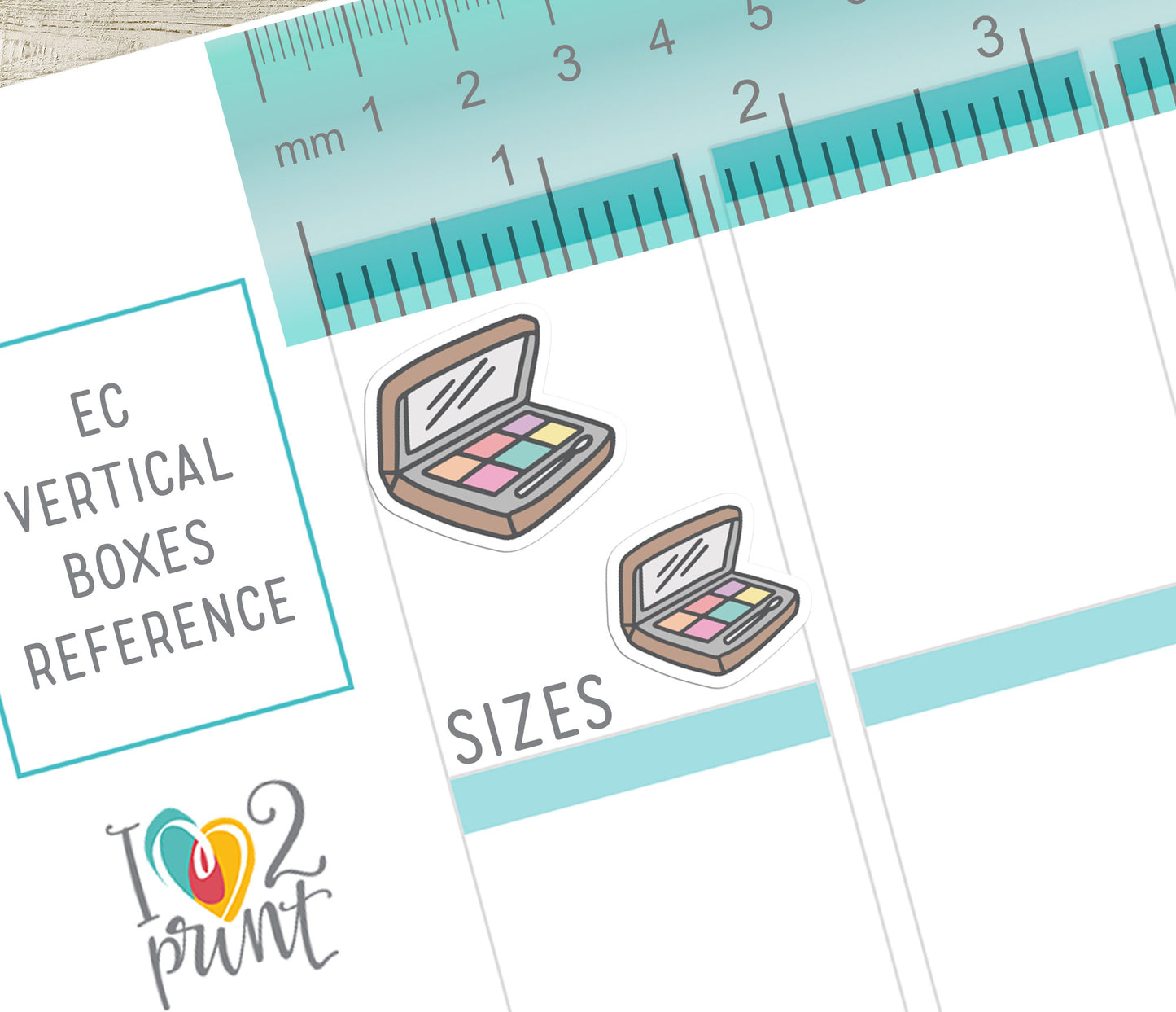 Make Up Icons Stickers Set - Functional Printable Stickers - PDF & Cut Files