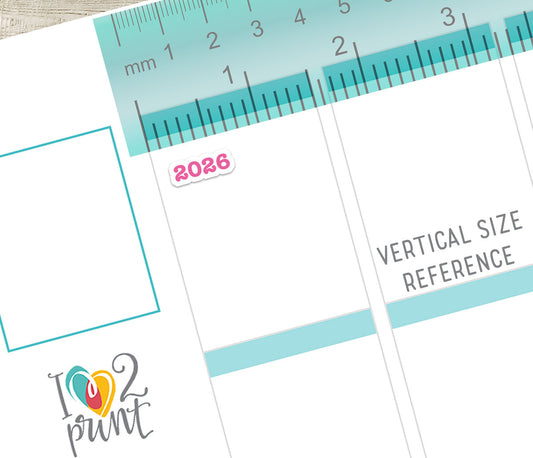 Micro 2026 Printable Planner Stickers – Functional Set – Instant Download