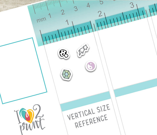 200 Micro Decorative Doodles Printable Stickers | 4 Color Variations | PDF Cut Files | Instant Download