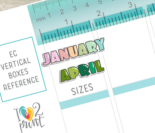 Printable Bubble Font Month Planner Stickers - PDF & Cut Files