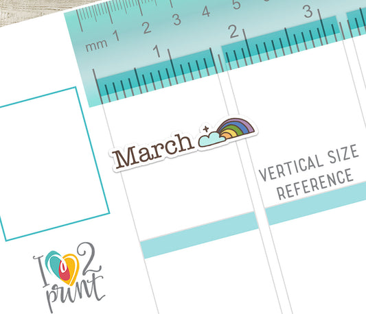 Month Doodle Headers - Printable Planner Stickers – Functional Set – Instant Download