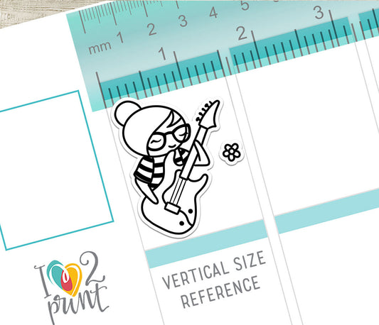 Elena Decorative Monthly Stickers - DOODLE Printable Planner Sticker - PDF & Cut Files