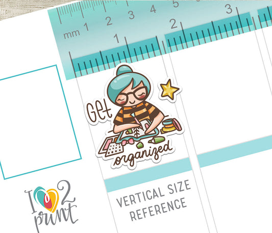 Elena Decorative Monthly Stickers - COLOR (2 skin variations) Printable Planner Sticker - PDF & Cut Files