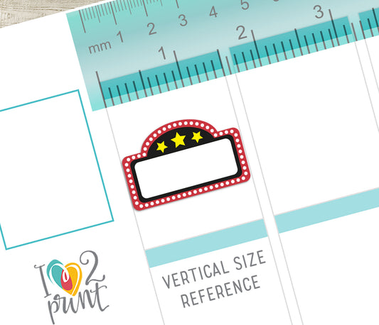 Movie Marquee Printable Planner Stickers – PDF & Cut Files