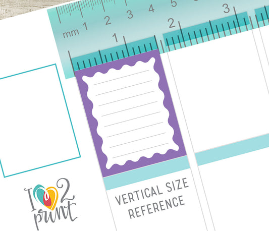 Wave Note Full Box Printable Planner Stickers – PDF & Cut Files – Instant Download