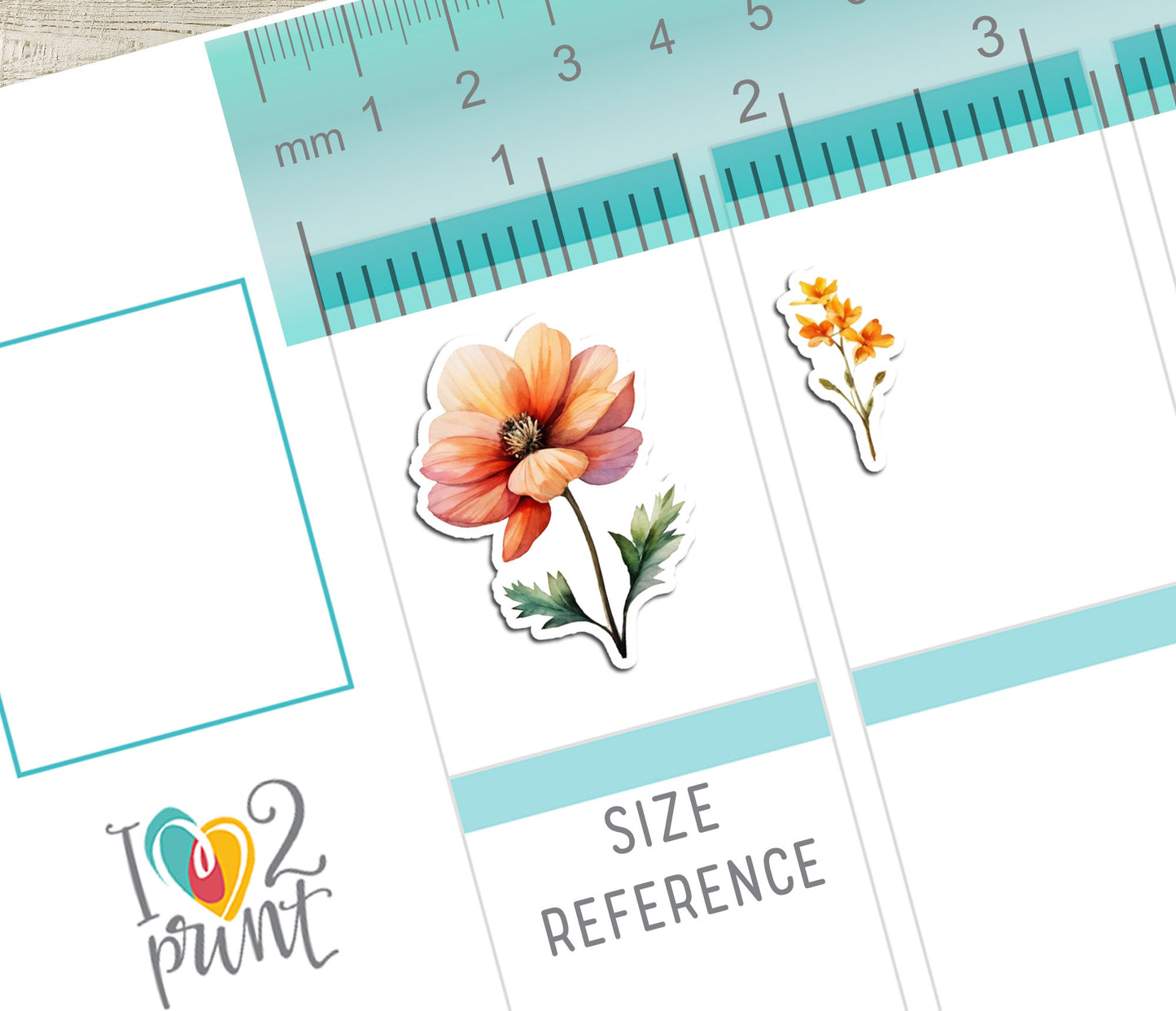 Oil Flowers Decorative Stickers - Printable PDF & Cut Files
