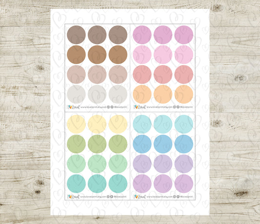 1" Circle - Functional Printable Stickers - PDF & Cut Files