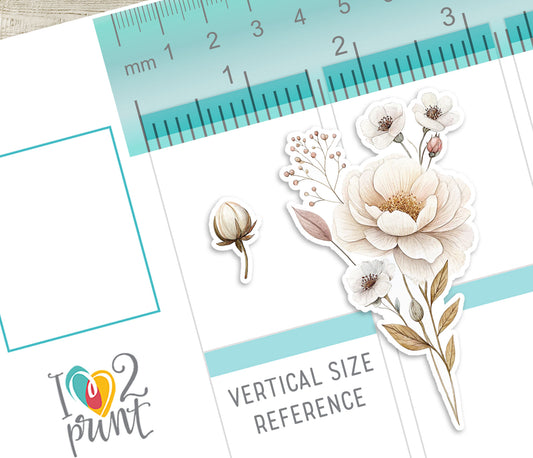 Pale Bouquet Decorative Stickers – Printable PDF & Cut Files