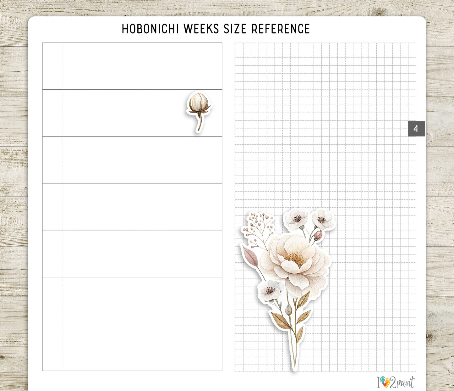 Pale Bouquet Decorative Stickers – Printable PDF & Cut Files