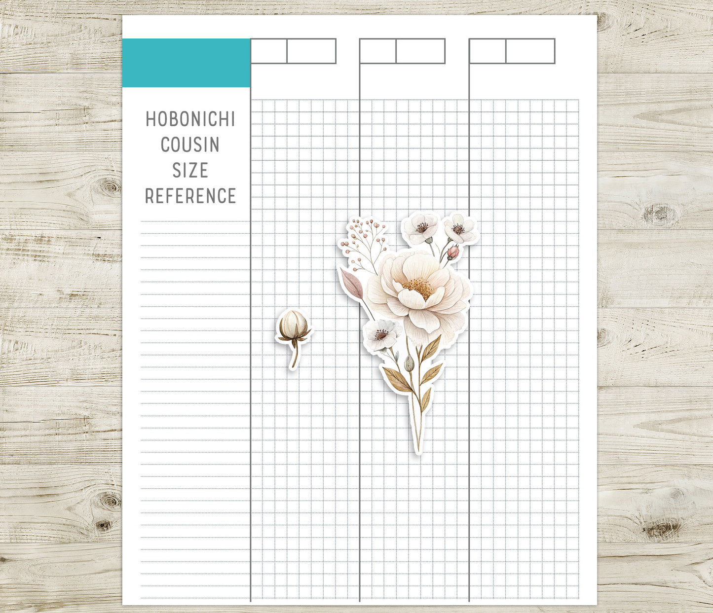 Pale Bouquet Decorative Stickers – Printable PDF & Cut Files
