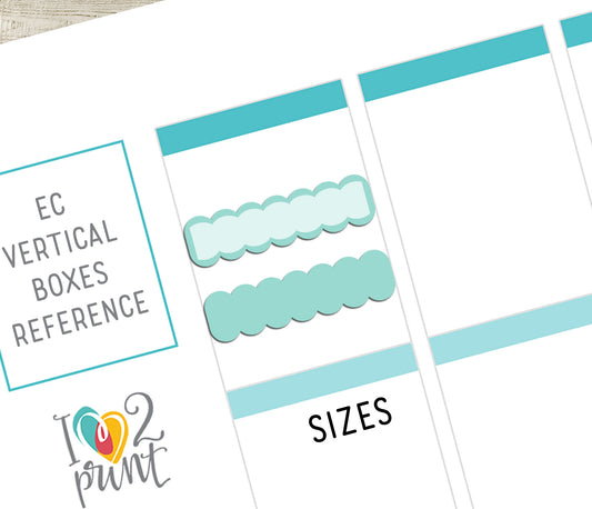 Scallop Quarter Boxes Printable Planner Stickers - Pastel Colors - PDF & Cut Files