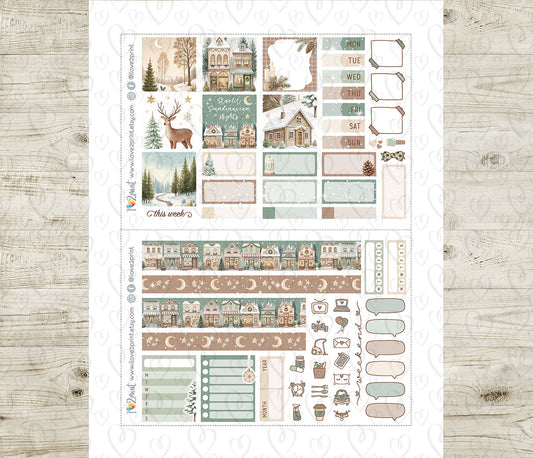 Scandinavian Holidays Cousin Weekly Kit | Christmas Planner Stickers | A5 Printable & Cut Files