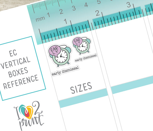 Children's School Schedule Icons Stickers – Printable (School, No School, Early Dismissal and Late Arrival) - PDF & Cut Files