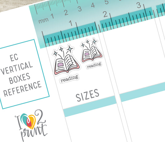 Children's Activity Icons Stickers – Printable (Free Time, Homework, Study and Reading) - PDF & Cut Files