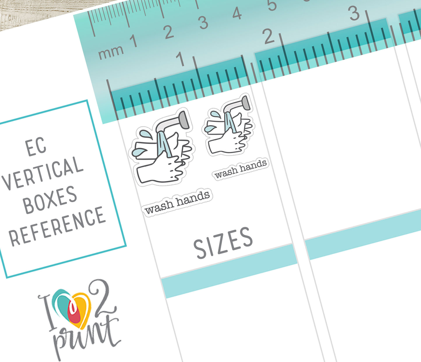 Children's Hygiene Routine Icons Stickers – Printable (wash face, hands, bath time and shower) - PDF & Cut Files